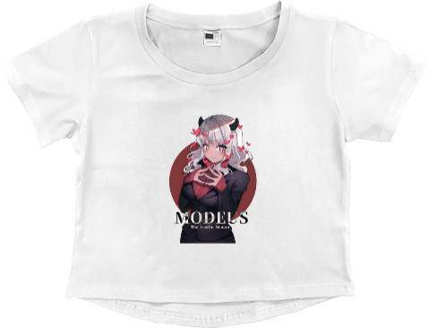 Women's Cropped Premium T-Shirt - Helltaker Modeus - Mfest