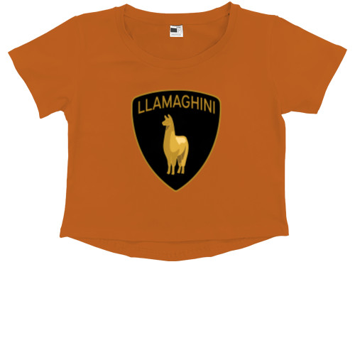 Kids' Premium Cropped T-Shirt - LLAMAGHINI - Mfest