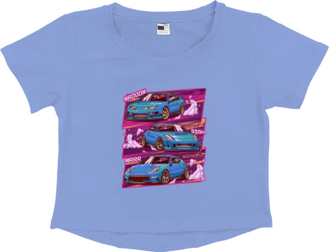 Women's Cropped Premium T-Shirt - Retro Nissan - Mfest