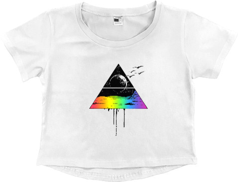 Pink Floyd / Пинк Флойд - Women's Cropped Premium T-Shirt - Pink Floyd 2 - Mfest