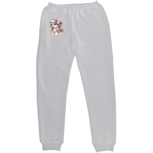 Kids' Sweatpants - Собака с розовым бантом - Mfest