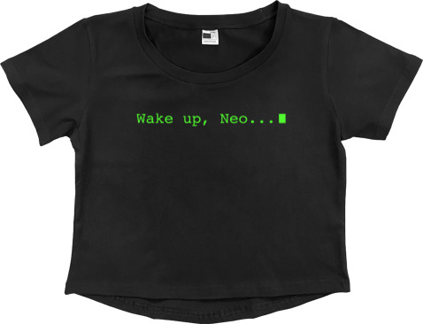 Women's Cropped Premium T-Shirt - Wake Up Neo - Mfest