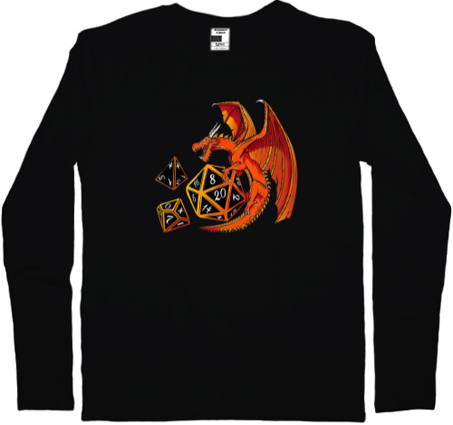 Men's Longsleeve Shirt - Dice Dragon - D20, D4, D10 - Mfest