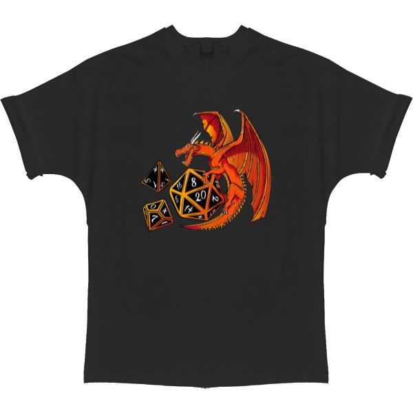 T-shirt Oversize - Dice Dragon - D20, D4, D10 - Mfest