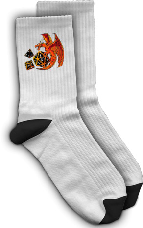 Socks - Dice Dragon - D20, D4, D10 - Mfest