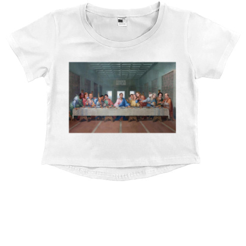 Kids' Premium Cropped T-Shirt - Офис святая вечеря - Mfest