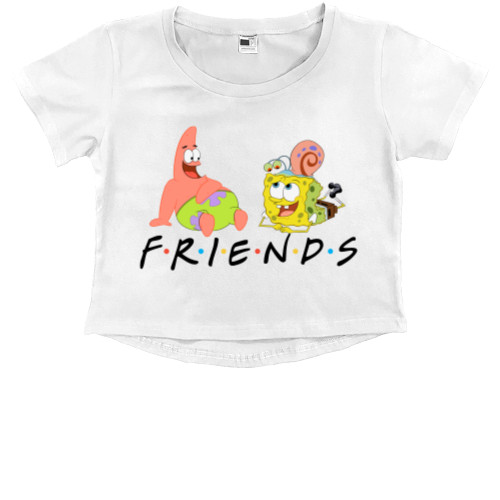 Kids' Premium Cropped T-Shirt - Губка боб friends - Mfest