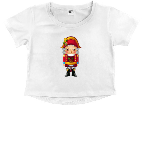 Kids' Premium Cropped T-Shirt - Рождественский Щелкунчик - Mfest