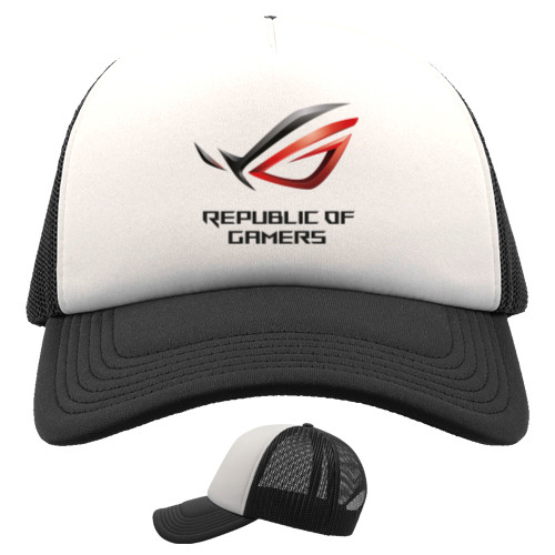 Trucker Cap - Логотип  Republic of Gamers - Mfest