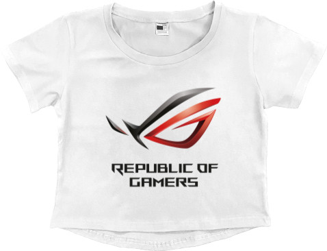 Women's Cropped Premium T-Shirt - Логотип  Republic of Gamers - Mfest