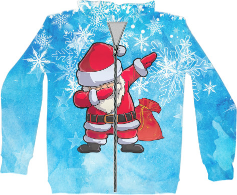 Kids' Zip-through Hoodie 3D - Santa Dab - Mfest