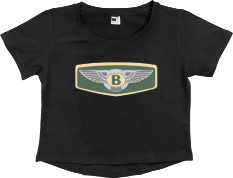 Women's Cropped Premium T-Shirt - Bentley Motors Logo - Mfest