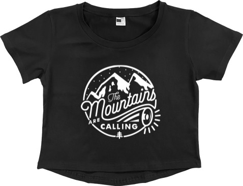 Women's Cropped Premium T-Shirt - Mountains are calling - Mfest