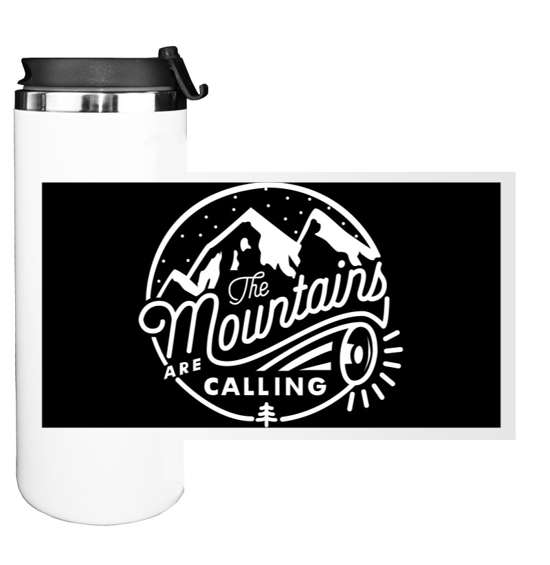 Water Bottle on Tumbler - Mountains are calling - Mfest