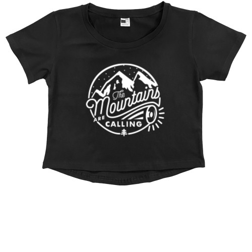 Kids' Premium Cropped T-Shirt - Mountains are calling - Mfest