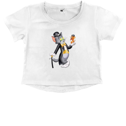 Kids' Premium Cropped T-Shirt - ТОМ И ДЖЕРРИ  4 - Mfest