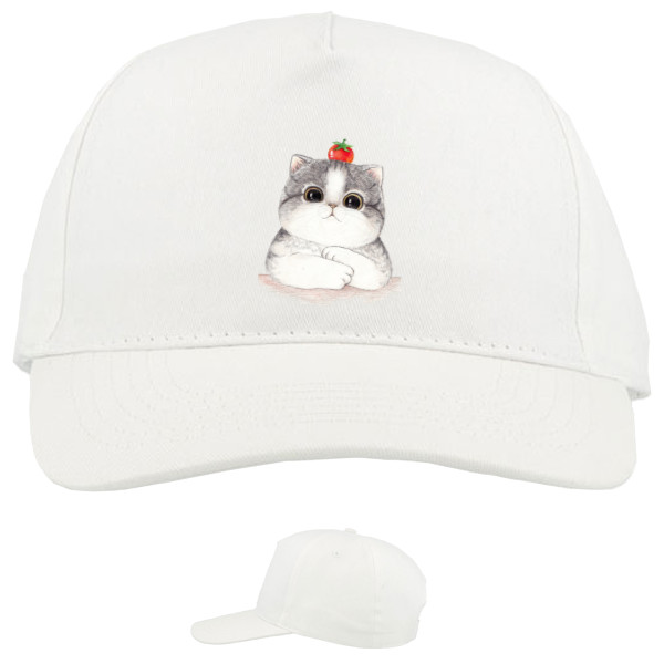 Коты и Кошки - Baseball Caps - 5 panel - Котик с помидором - Mfest