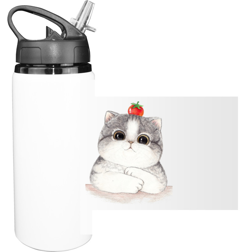 Sport Water Bottle - Котик с помидором - Mfest