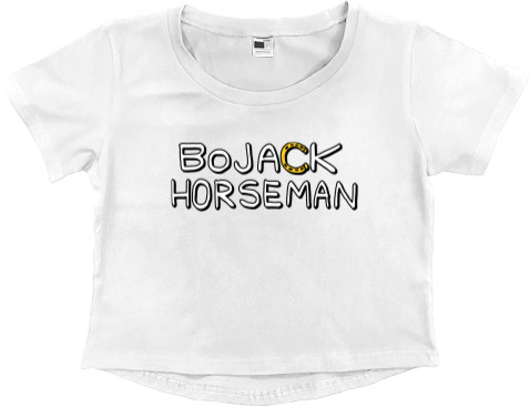 Women's Cropped Premium T-Shirt - Bojack horseman лого - Mfest