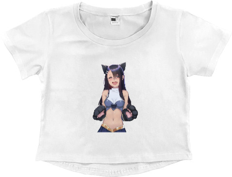 Women's Cropped Premium T-Shirt - Nagatoro cat - Mfest