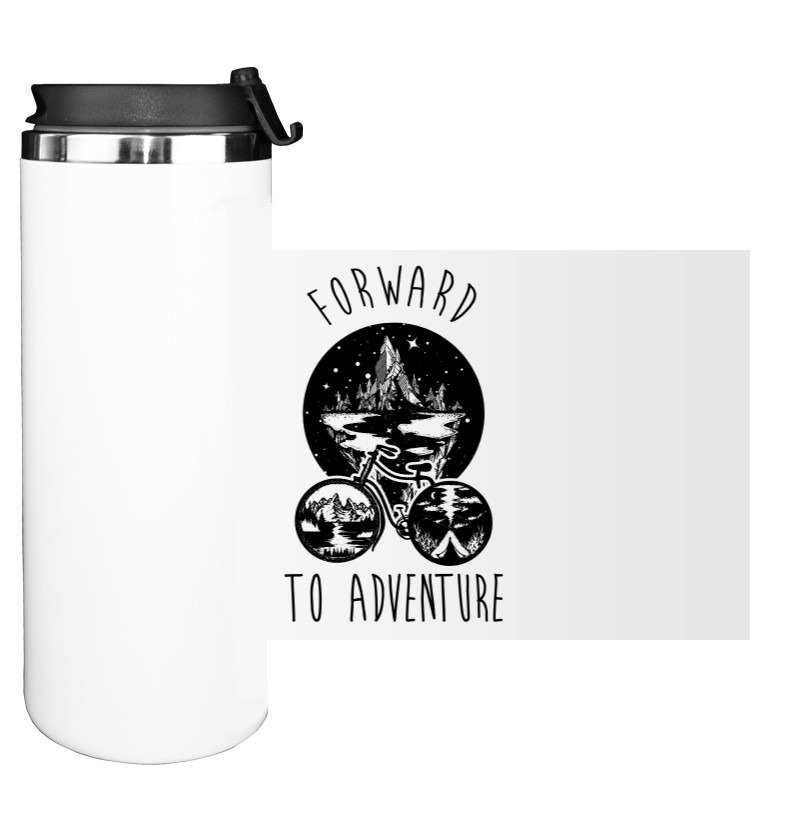 Water Bottle on Tumbler - Forward to adventure - Mfest