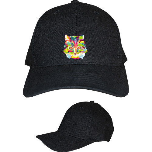 Kids' Baseball Cap 6-panel - Красочный кот на поп-арт стиле - Mfest