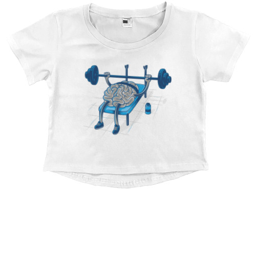 Kids' Premium Cropped T-Shirt - Мозг - Mfest