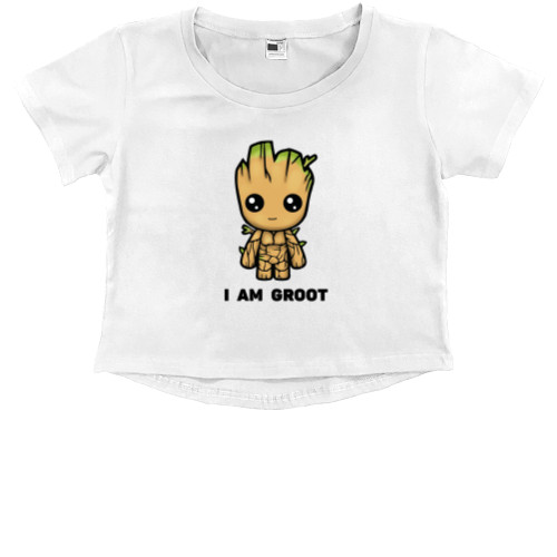 Kids' Premium Cropped T-Shirt - I am groot - Mfest