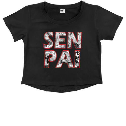 Kids' Premium Cropped T-Shirt - Senpai / Сэмпай - Mfest