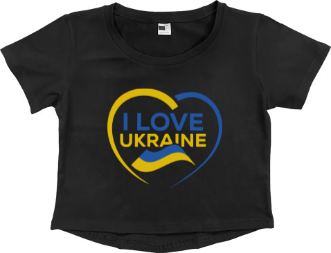 Women's Cropped Premium T-Shirt - I love ukraine - Mfest