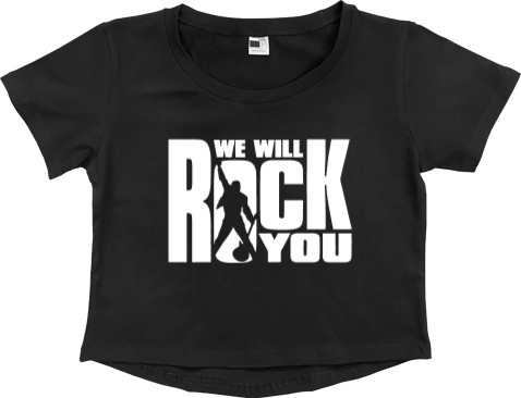 Women's Cropped Premium T-Shirt - We will rock you - Mfest