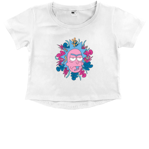 Kids' Premium Cropped T-Shirt - Рик и Морти Арт - Mfest