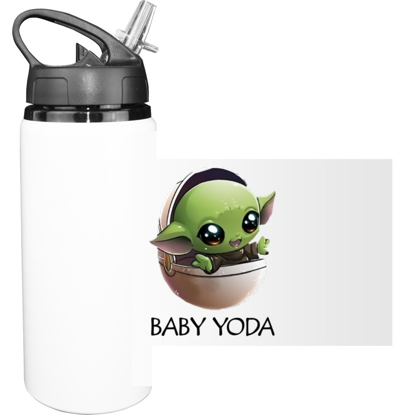 Бутылка для воды - Baby yoda Art - Mfest