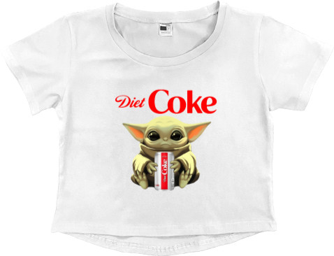 Кроп - топ Премиум Женский - BABY YODA Coca-Cola - Mfest