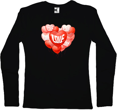 Women's Longsleeve Shirt - Love Воздушные шарики - Mfest