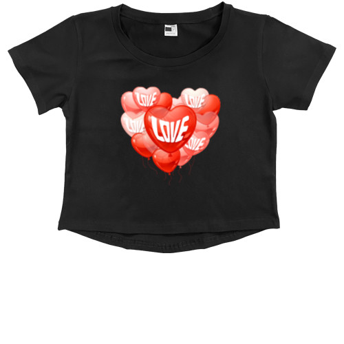 Kids' Premium Cropped T-Shirt - Love Воздушные шарики - Mfest