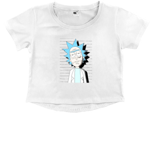 Kids' Premium Cropped T-Shirt - Rick and Morty art 4 - Mfest