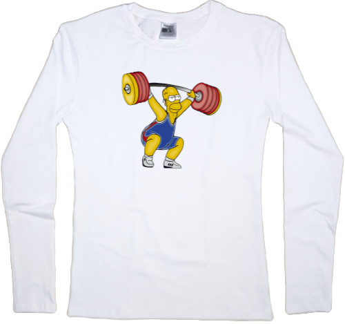 Women's Longsleeve Shirt - Homer со штангой - Mfest