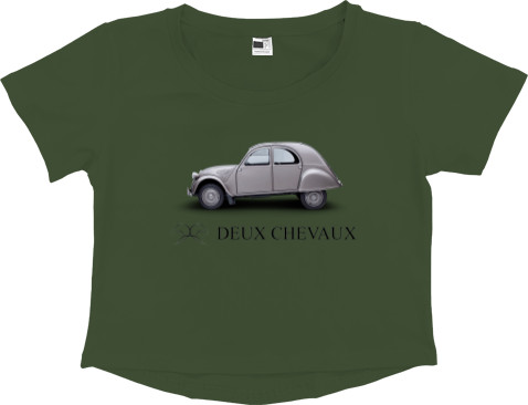 Women's Cropped Premium T-Shirt - Citroen 2CV -1 - Mfest