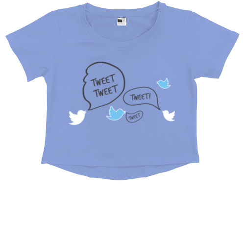 Kids' Premium Cropped T-Shirt - Twitter birds - Mfest