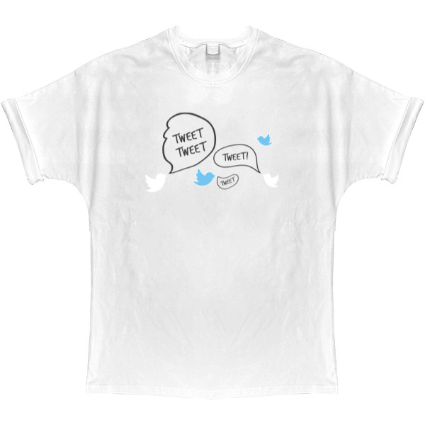 T-shirt Oversize - Twitter birds - Mfest