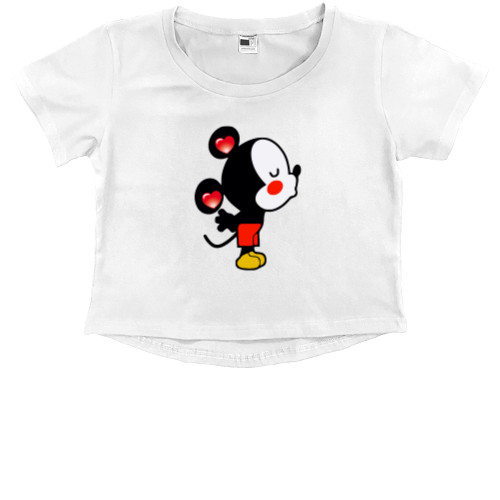 Kids' Premium Cropped T-Shirt - Микки маус Любовь мальчик - Mfest