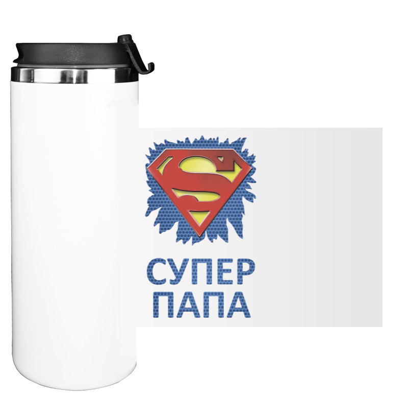 Water Bottle on Tumbler - Супер ПАПА superman - Mfest