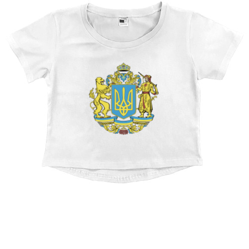 Kids' Premium Cropped T-Shirt - Большой Герб Украины - Mfest