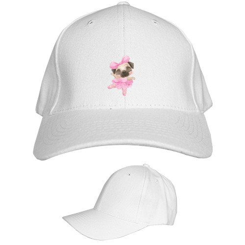 Kids' Baseball Cap 6-panel - Мопс балерина - Mfest