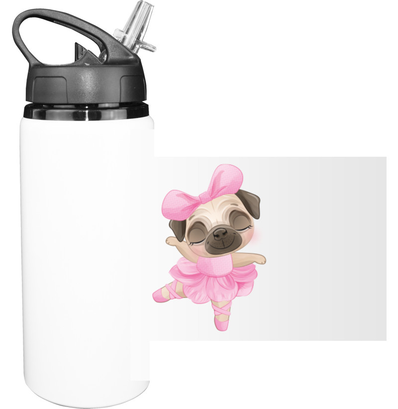 Sport Water Bottle - Мопс балерина - Mfest