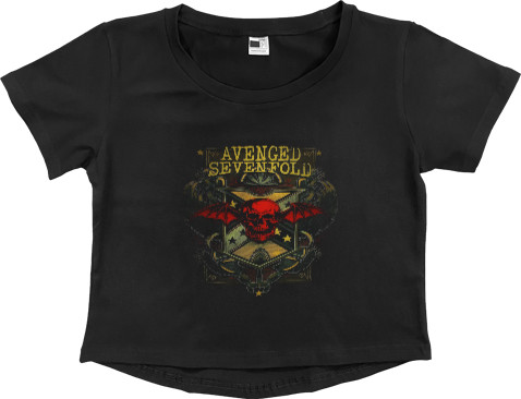 Women's Cropped Premium T-Shirt - AVENGED SEVENFOLD 3 - Mfest