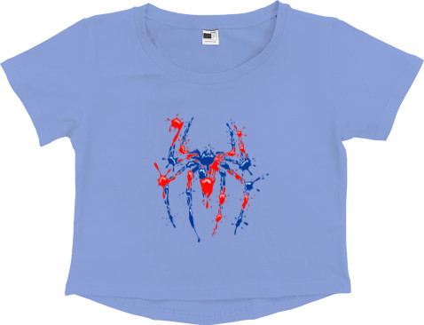 Women's Cropped Premium T-Shirt - Spider Man краплі фарби - Mfest