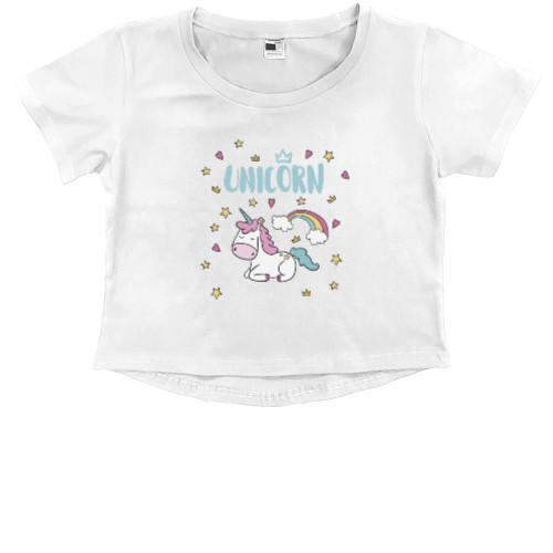 Kids' Premium Cropped T-Shirt - Unicorn - Mfest