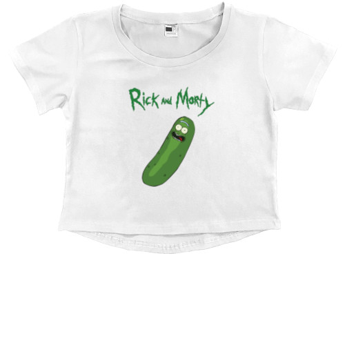 Kids' Premium Cropped T-Shirt - Огурчик Рик - Mfest